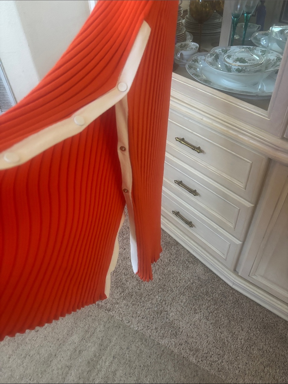 SOLID & STRIPED Orange Ribbed Maxi Tank Dress with White Trim - Picture 6 of 8